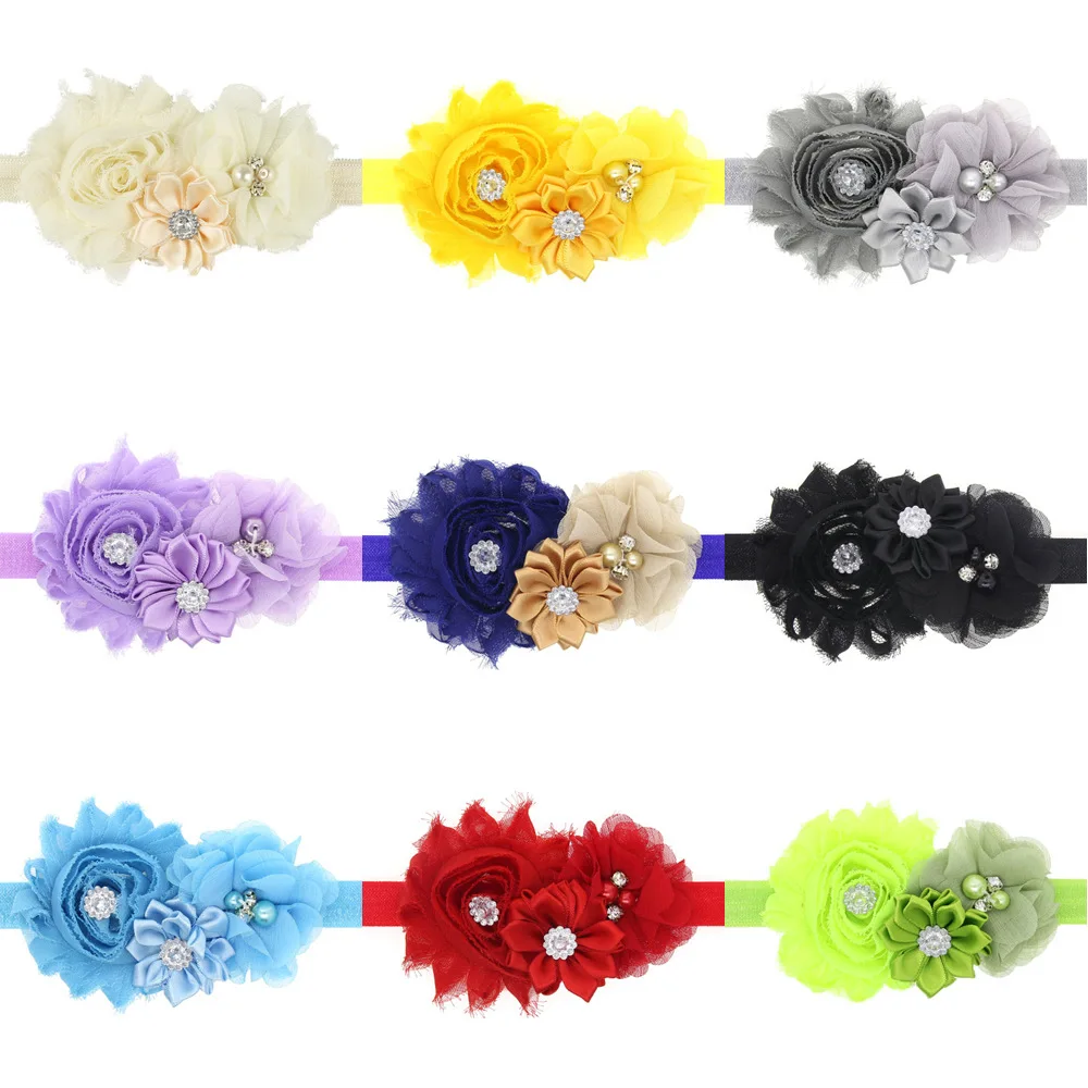 Baby Headband Set baby girl headband Infant hair floral cloth Tie bows newborn Headwear tiara headwrap Gift Toddlers bandage flower crystal Ribbon hair bands,hair accessories,hair headband accessories,baby headband set