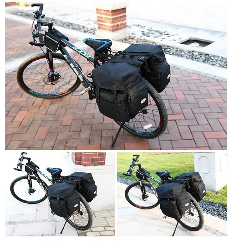 Flash Deal Bicycle Bag Mountain Road Saddle Cycling Bags MTB Rear Double Side Rack Tail Seat Pannier Pack Bike Accessories Rain Cover XA37D 15