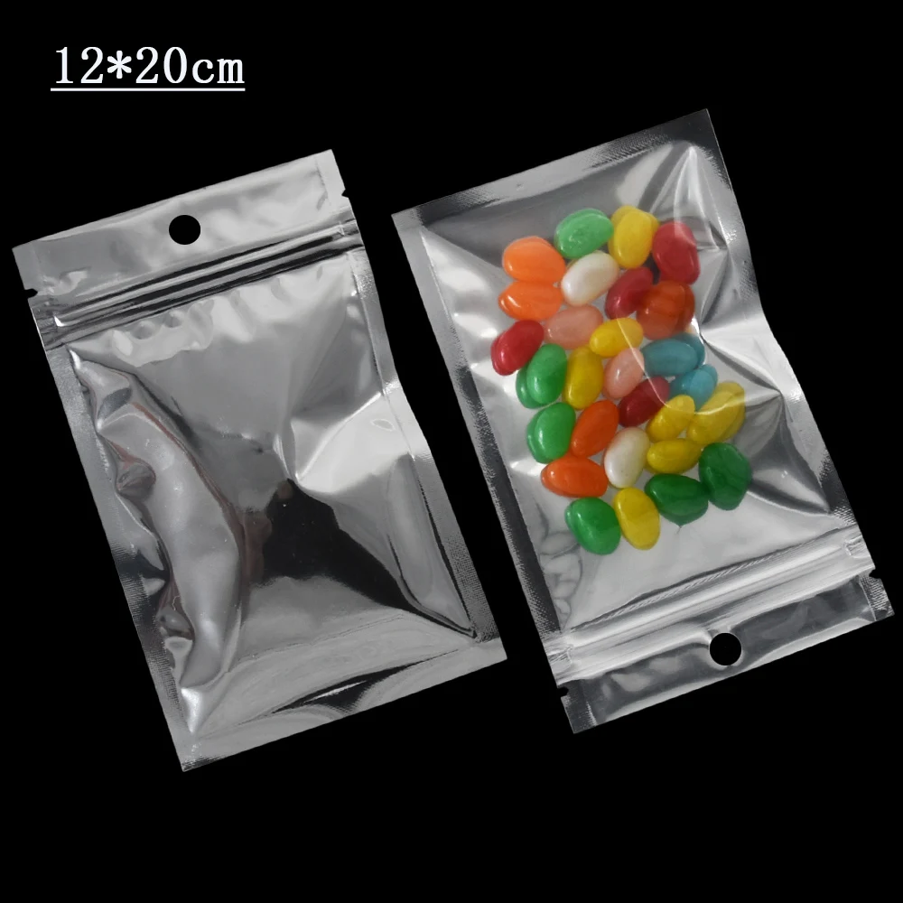 

12x20cm Self Seal Plastic Zip Lock Bag Translucent Hang Hole Pouches Heat Seal Ziplock Mylar Foil Aluminum Pouch Bags 1000Pcs