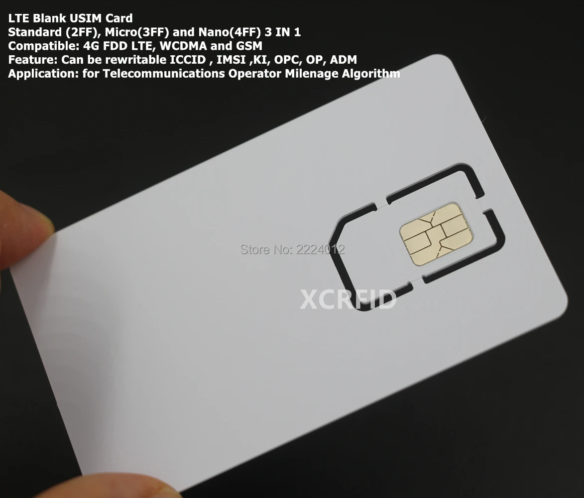 Интеллектуальная портативная пустая LTE USIM 4G карта WCDMA GSM Мини Nano - Цена: 227,50 руб.
