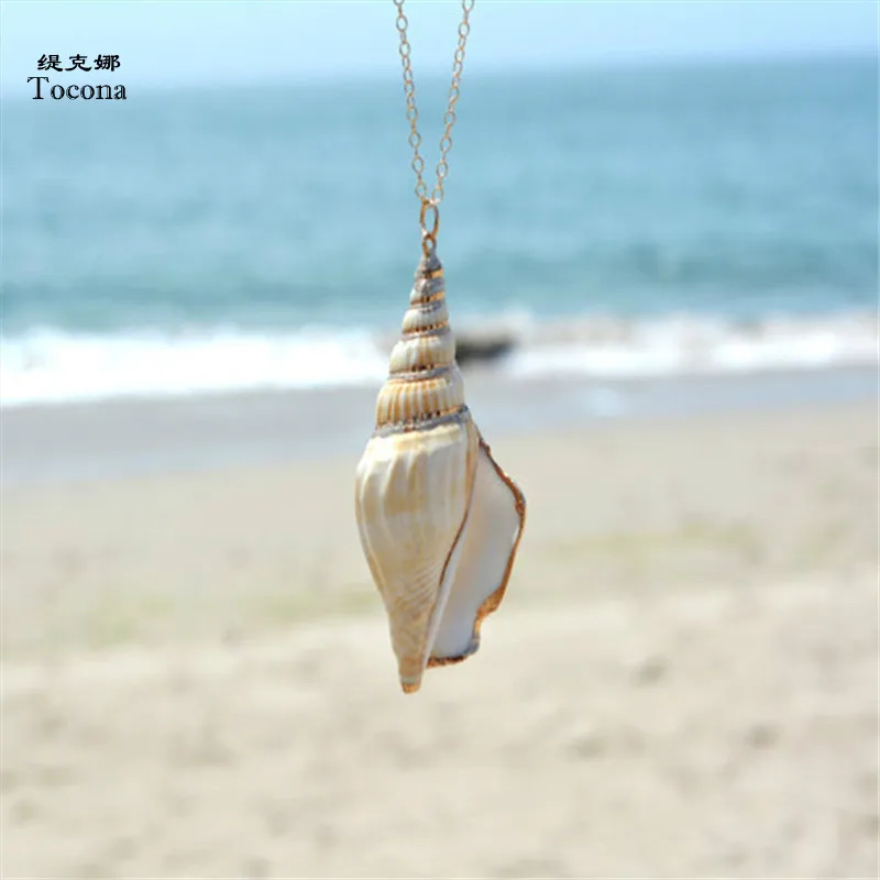 

Tocona Bohemia Sea Shells Pendant Necklaces for Women Long Chains Shell Charm Collar Summer Beach Jewelry Accessories 5443