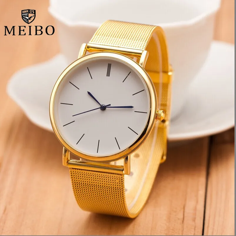 MEIBO New Famous Brand Silver Casual Geneva Quartz font b Watch b font font b Women