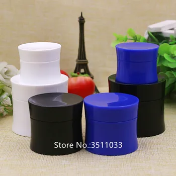 

30PCS Plastic Slim waist Cream Jar Empty Round White Blue Black Cosmetic Container Cream Bottle Jar Small Big Jar 15g 30g 50g