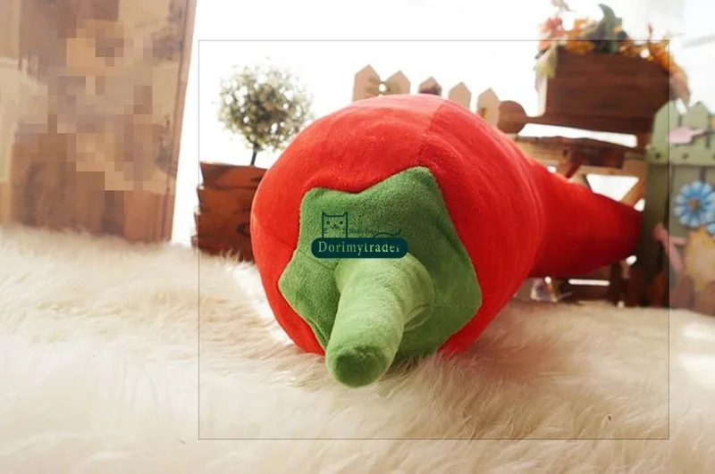 Dorimytrader New Novelty Toy 70cm Big Soft Plush Red Beauty Chili Toy 28'' Giant Stuffed Hot Pepper Doll Pillow Nice Gift DY60594 (6)