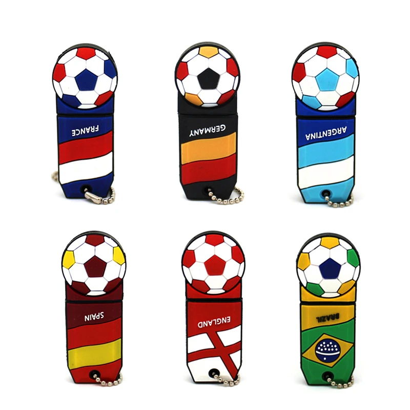 

New soccer team USB Flash Drive super Gift Football fans Pen Drive U Disk memory stick pendrive 128MB 4GB 8GB 16GB 32GB