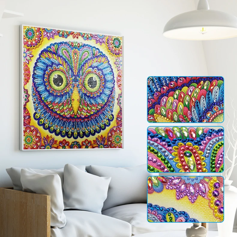 

5D Animals Owl Diamond Painting Special Shaped Partial Drilled Cross Stitch Kits Diamond Embroidery Art Craft Decor Home Gift