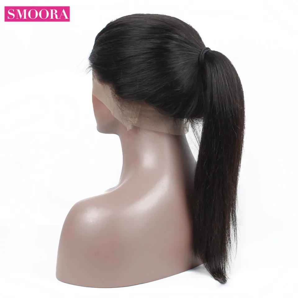 Прямые волосы SMOORA прямые с волосами BabyHair 150% 360 кружевные фронтальные