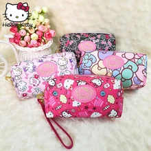 Hello Kitty Cute Cartoon Wallet hellokitty Cosmetic Handbag Travel Girls Convenient Wrist Bag Make Up Wash Beauty Plush Backpack подвеска hello kitty hnl1704chc hellokitty