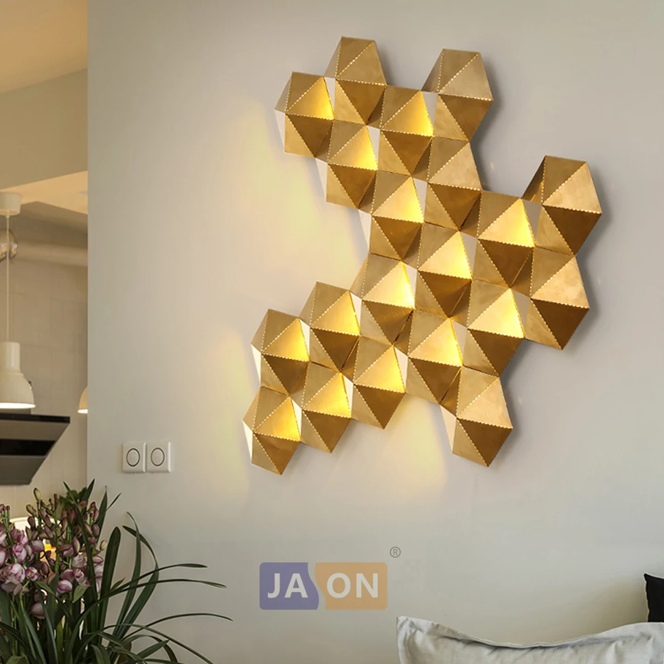 LED Постмодерн Нержавеющие Стали Золотой Honeycomb Светодиодные Лампы Светодиодные Светильники.бра.бра нa стену.Бра.Светильники Настенные светильники.Светильник Настенный Светильник. Для Спальни Коридора