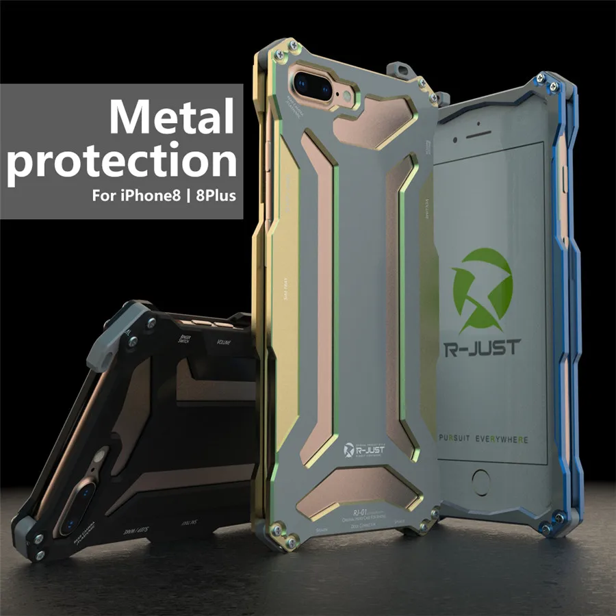 

Cool Alloy Case For iPhone 8 Metal Armor Case Cover For Apple iPhone 8 Plus Unique Gundam Aluminum Protective Bumper Case Coque