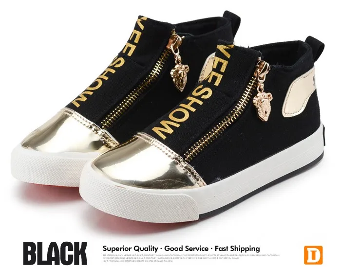 New Metal Sheep Zip Kids Shoes 2016 High Solid Canvas Children Shoes Spring Autumn Rubber Cotton Fabric Baby Boy Girl Sneaker 440 (11)