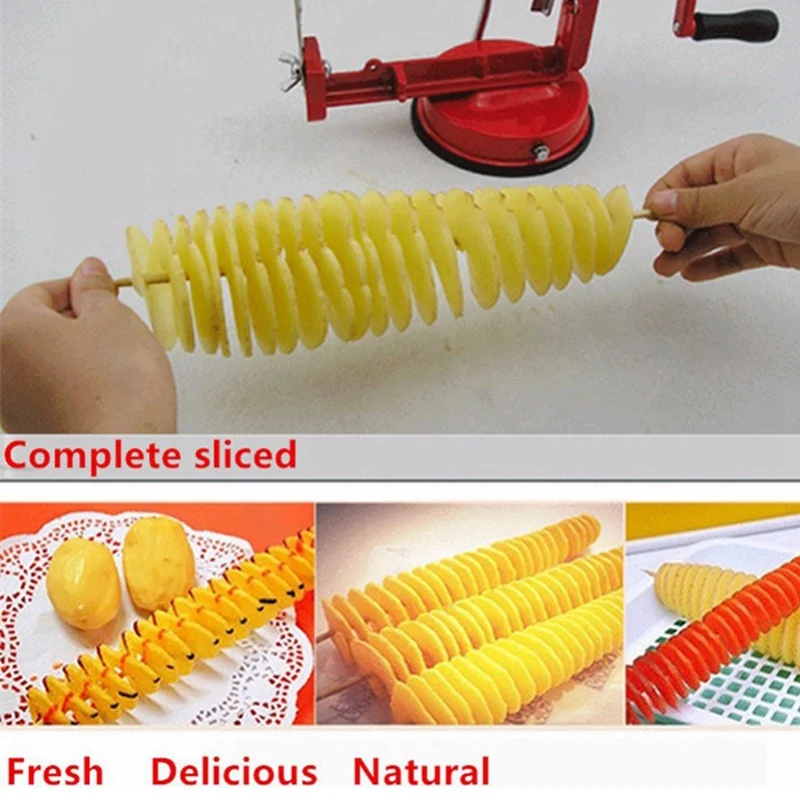  Potato Twist Slicer Stainless Steel Kitchen Accessories Spiral Chip Slicer Manual Cutting Machine R