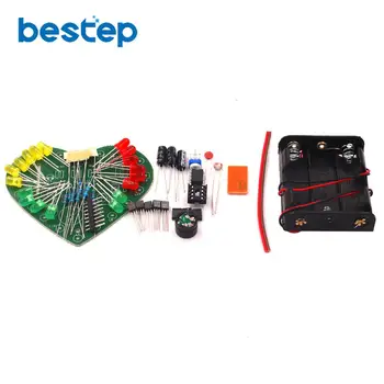 

Light Control Music Heart-shaped Lamp Kit 18 LED Lights Control Teaching Training Welding DIY Production Parts