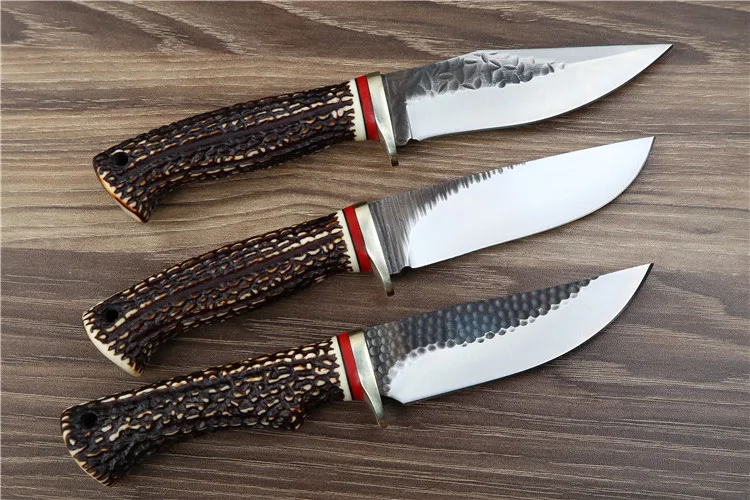 RIUU ручной ковки стали прямой нож открытый выживания практические лезвия неподвижного ножа крышка кухонный нож