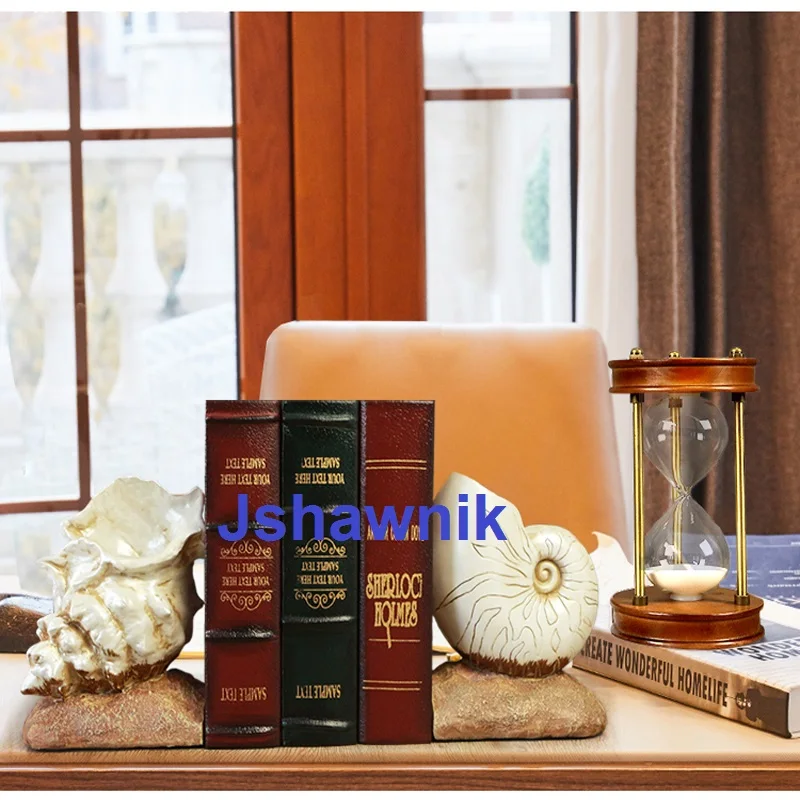 

A pair of Conch Bookend Shelf Bookend Holder Office Supplies Home Decoration Book Stand
