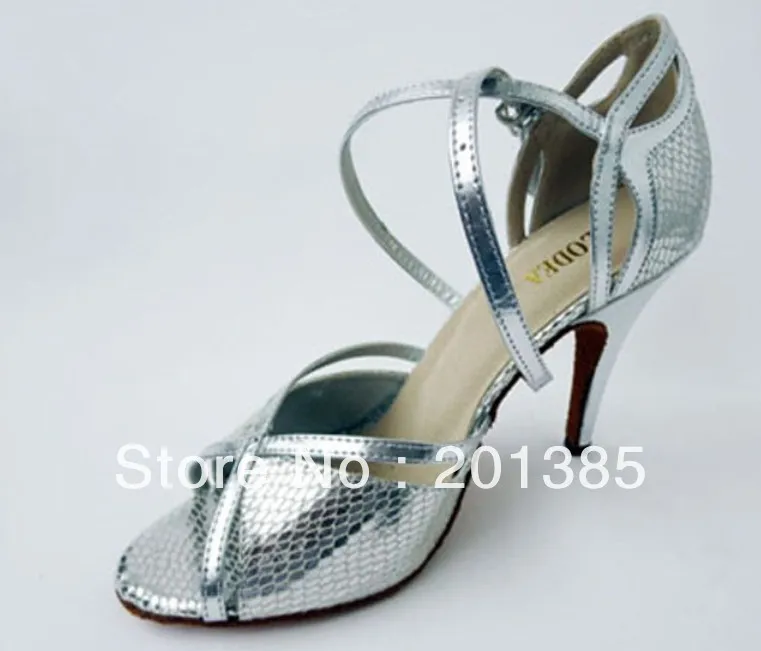 Us 26 99 25 Off Wholesale Ladies Silver Snakeskin Leather Latin Ballroom Dance Shoes Salsa Tango Samba Dancing Shoes All Size In Dance Shoes From