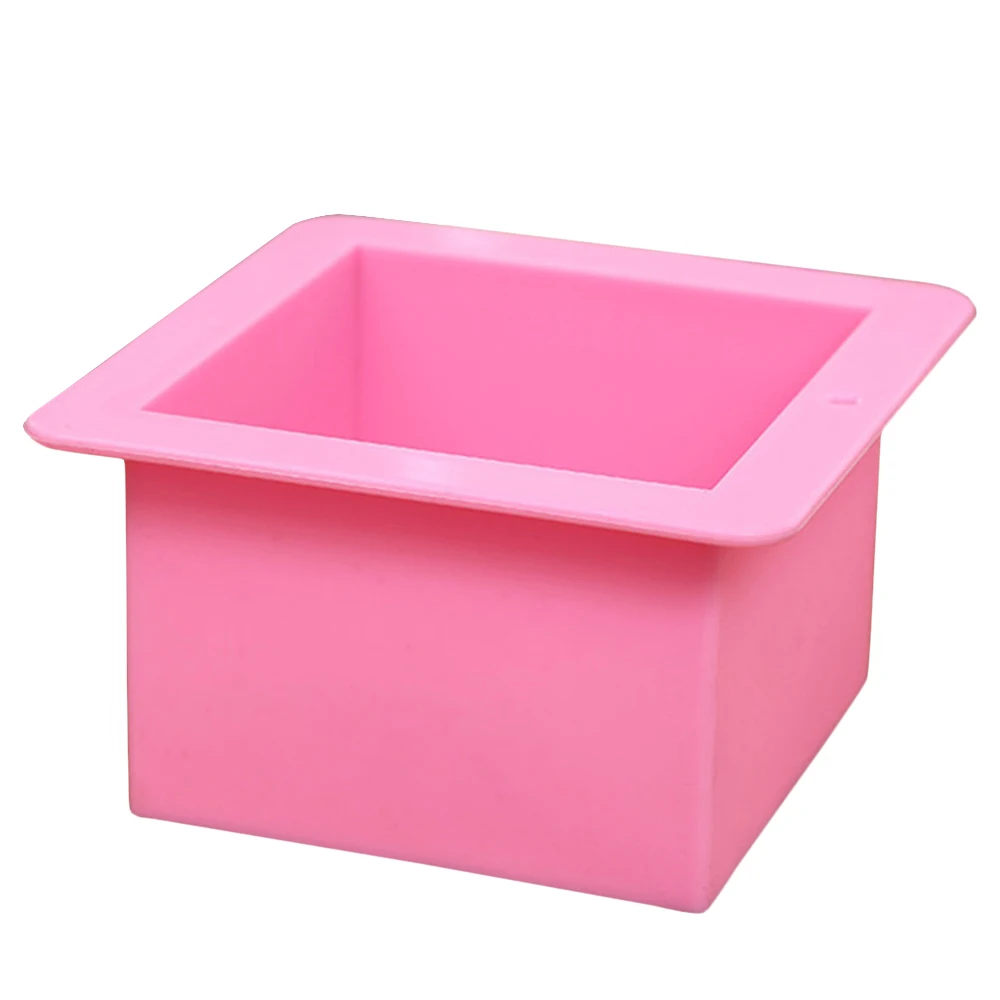 

Useful Pink Square Silicone Soap Mold Silicone Cake Bakeware Tool oval Pudding Ice Cube Bread Pastry Mould 500mL