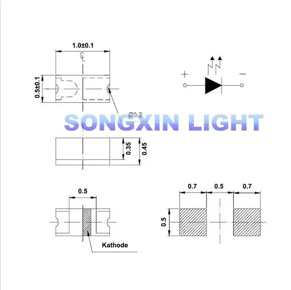 100 шт. SMD SMT 0402 1005 светодиодный ультра яркий теплый белый светодиодный светильник