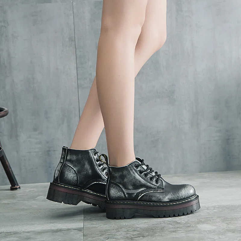 

New Martin boots women's leather women's British car boots thick-soled muffin boots autumn and winter women's boots