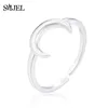SMJEL 100% 925 Sterling Silver Half Moon Rings For Women Christmas Gift Crescent Deer Horn Ring Lady Fashion Jewelry Wholesale ► Photo 2/6