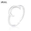 SMJEL – bague demi-lune en argent Sterling 100% pour femme, anneau en forme de croissant de cerf, cadeau de noël, vente en gros, bijoux à la mode, 925 ► Photo 2/6