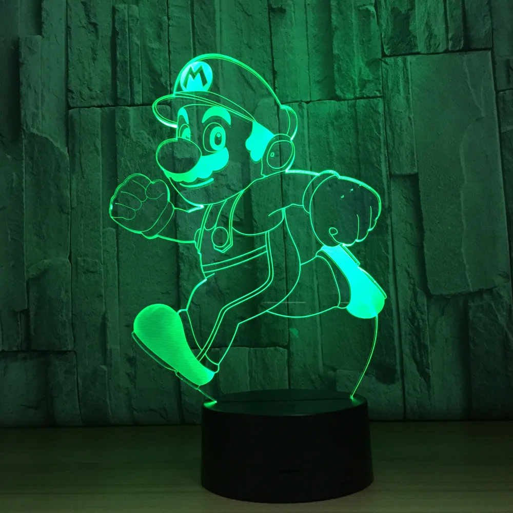  Novelty Lighting Super Mario Bro Table Desk Touch Sensor 3D LED Lamp Bulb Night Light Atmosphere De