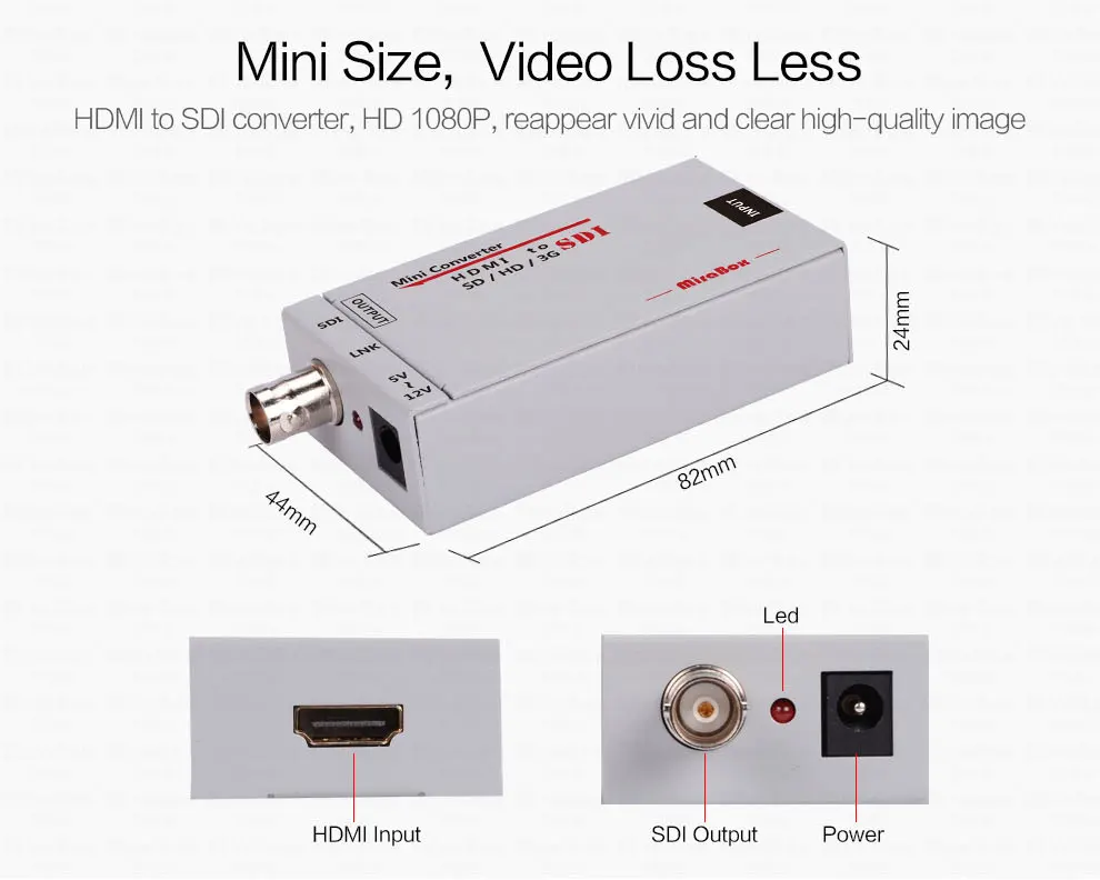MiraBox 100m HDMI over Coax Extender Mini Size HDMI to SDI Converter+SDI to HDMI Converter HDMI Extender over Coaxial Cable (2)