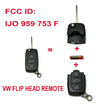 

KEYECU 1J0 959 753 F 1J0959753F Folding Key Keyless Entry Remote Transmitter Starter Alarm For VOLKSWAGEN 3+1B 315MHZ ID48 Chip