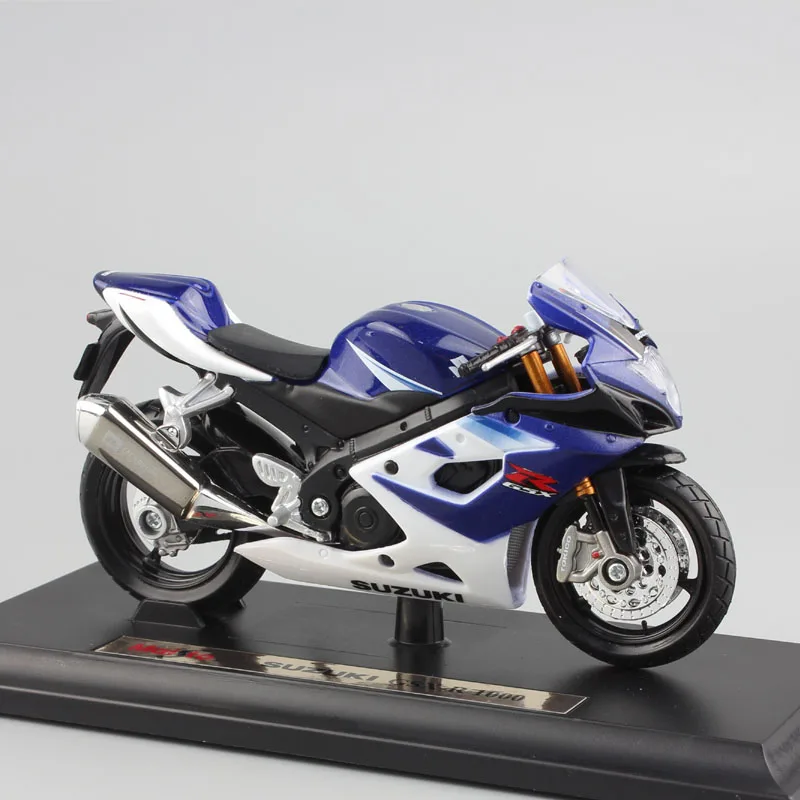 1:18 Масштаб Детская Металлическая литая модель мотоцикла Гонки SUZUKI GSX-R 1000 мото спортивные автомобили Бесплатные колеса игрушки коллекция для мальчиков