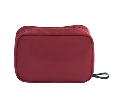 Новая модная женская Водонепроницаемая косметичка, переносная маленькая косметичка, Прямая, дорожная сумка для макияжа - Цвет: wine red