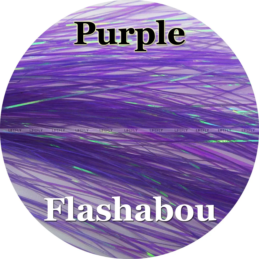 

Purple Color, 20 Packs Flashabou, Micro, Holographic Tinsel, Mylar Metallic Tinsel, Flat Flash, Fly Jig Tying, Lure Making