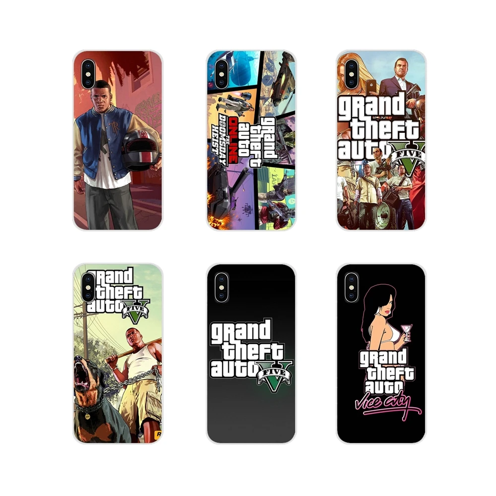 

For Xiaomi Redmi 4A S2 Note 3 3S 4 4X 5 Plus 6 7 6A Pro Pocophone F1 Transparent TPU Case Cover rockstar gta 5 Grand Theft Newly