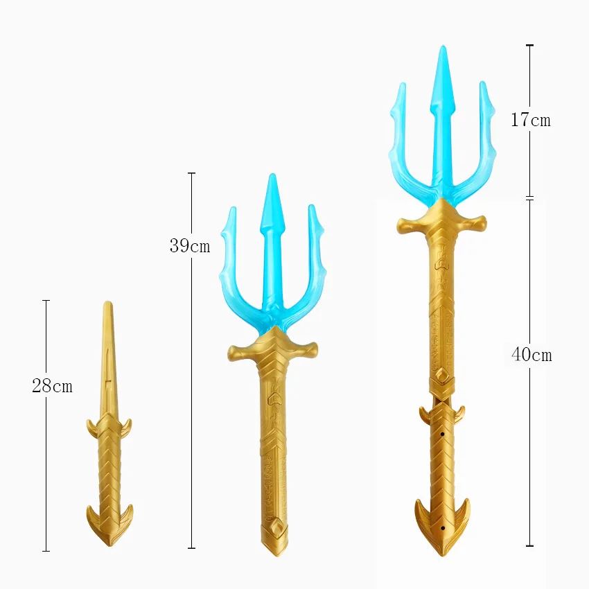 Aquaman Trident Toy Justice Alliance DC Super Hero Weapons Pirate Party Role Playing Sword Light Children's Music Toys