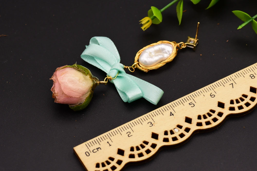 XlentAg свисающие серьги из натурального пресноводного жемчуга в стиле барокко для женщин, висячие серьги в виде цветка, свадебные подарки, ювелирные изделия GE0492