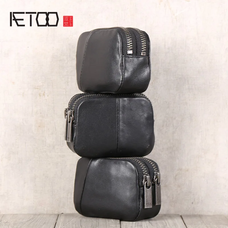 

AETOO Cowhide Mini Storage Multifunctional small bag leather casual small wallet