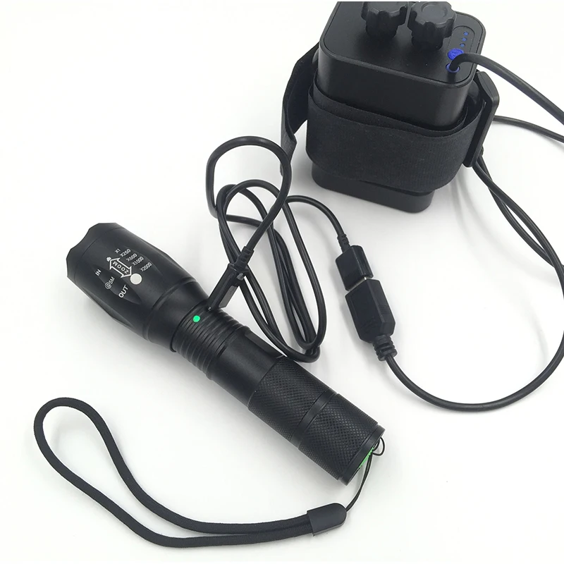 Litwod Z20A100 XM-L2 U3 Micro USB Перезаряжаемый светодиодный фонарь, водонепроницаемый фонарь, 5 режимов, масштабируемый для кемпинга