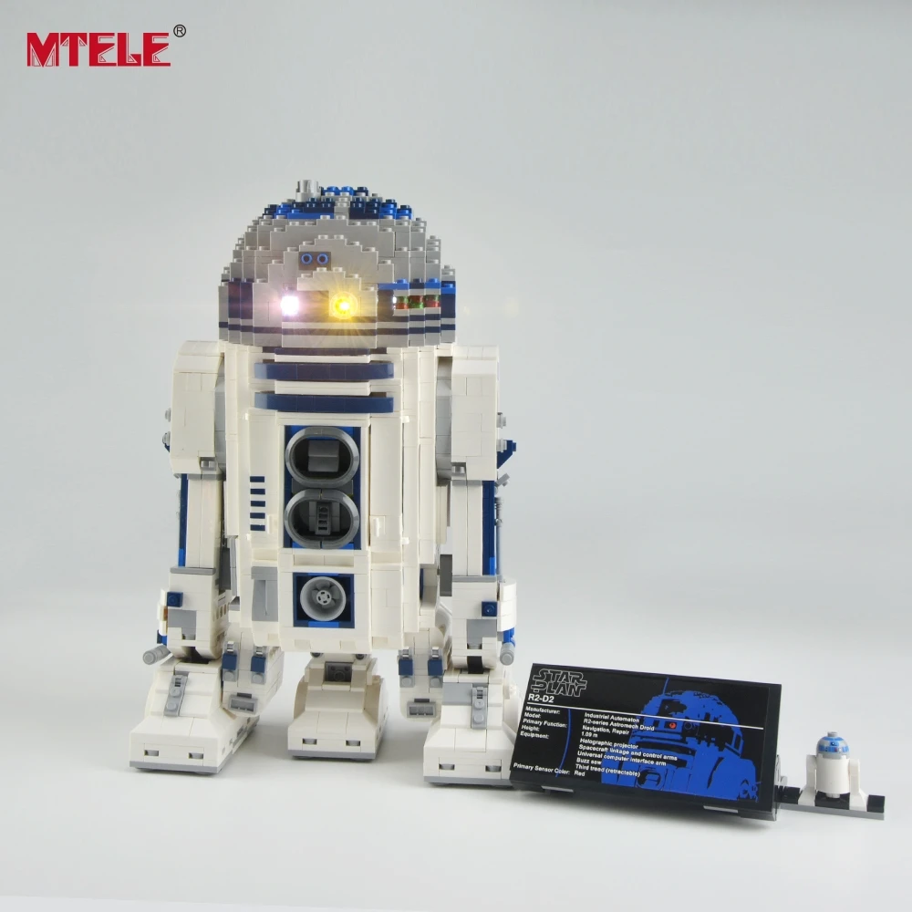 Светодиодный светильник MTELE, комплект для R2-D2 строительных блоков, светильник, совместимый с 10225(не включает модель