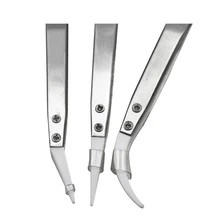 3 шт. керамический пинцет прямой Изогнутый наконечник многофункциональные ручные инструменты наборы термостойкий Непроводящий зажим из нержавеющей стали