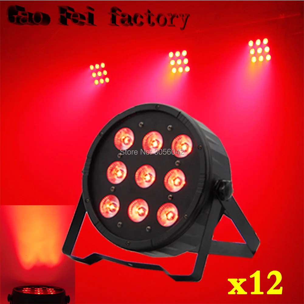 

12pcs/lot LED Par 9x12W RGBW 4IN1 LED Wash Light Stage Uplighting No Noise