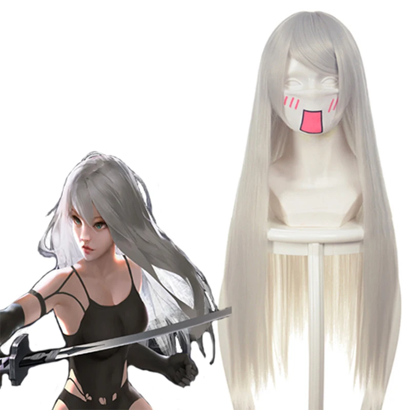 

Game NieR:Automata Cosplay Wig YoRHa A-gata 2-Gou Cosplay Wigs Heat Resistant Synthetic Halloween Party Women Number Two Wigs