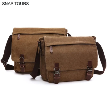 

SNAP TOURS 2019 Two Sizes Business Canvas Shoulder Bag Man Fashion Big Space Travel Messenger Bag For Men Trip Satchels
