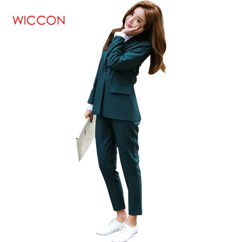 New Spring Autumn Business Women 2 Piece Interview Suit Set Uniform Long-sleeved Blazer And Pants Office Lady Elegant Pant Suits New Spring Autumn Business Women 2 Piece Interview Suit Set Uniform Long-sleeved Blazer And Pants Office Lady Elegant Pant Suits