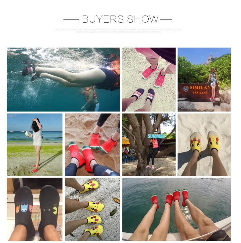 1 (27)Outdoor Sandals Kids Wading Shoes Quick-Drying Printing Pattern Lovely Anti-Slippery Breathable Children Beach Aqua Shoes