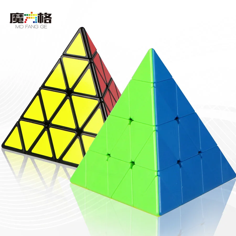 Mofangge Master Pyraminx Cube Black Stickerless Magic Cube Kilopyraminx Cube 4x4 Puzzle Pyramid Cube Special Toys