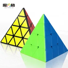 Mofangge Master Pyraminx Cube Black Stickerless Magic Cube Kilopyraminx Cube 4x4 Puzzle Pyramid Cube Special Toys
