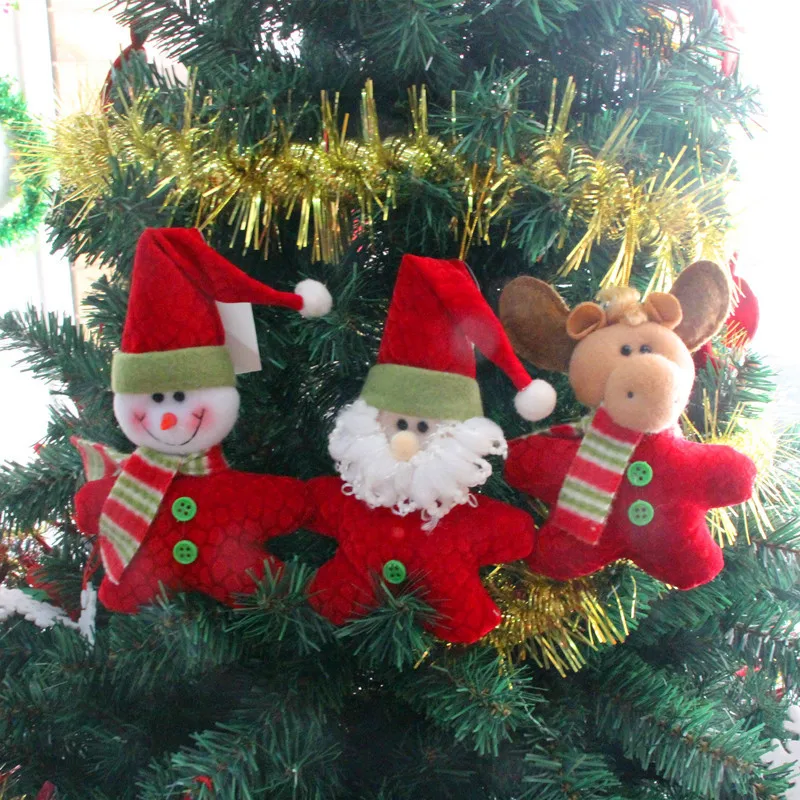 2016 nuevo árbol de navidad que cuelgan adornos navidad 17 x 11 cm lindo papá noel muñeco de nieve con belleza bufanda Party regalos de año nuevo|christmas felt|christmas plush snowmanchristmas ornament