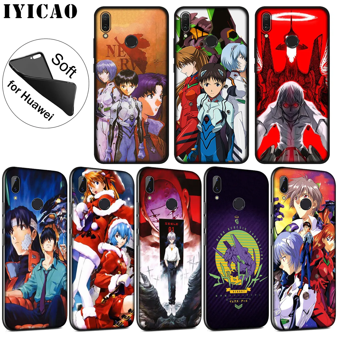 

IYICAO Neon Genesis Evangelion cool EVA Soft Silicone Case for Huawei P30 P20 Pro P10 P9 P8 Lite Mini 2017 2016 P smart Z 2019