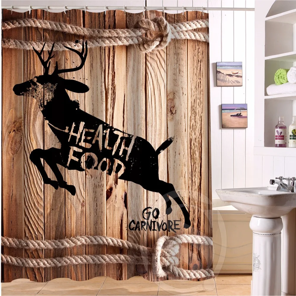 wood and deer Custom Shower Curtain Bathroom  decor  High 