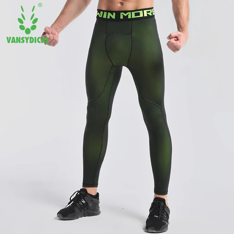 Vansydical компрессионные штаны спортивные колготки для бега мужские Леггинсы одежда