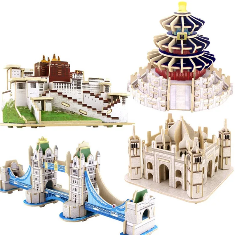 

Model Building Kits 3d World Architecture Building Blocks Toys for Children Wooden Blocks Gifts Compatible With Legoe Duplos